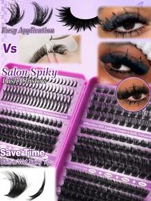 456/584/640 Clusters Single Strand False Eyelashes, Eyelash Storage Book, Cluster False Eyelashes, DIY Home Eyelash Extensions, Spiky Style Eyelashes, Medusa Style Eyelashes, "Fairy Style" Eyelashes, Multi-Function False Eyelash Set - Suitable For Daily Makeup - Multicolor - View 9