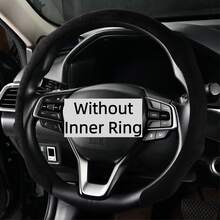 1pc Non-Slip Steering Wheel Cover - Suede/Faux Suede (Material Name, Not Animal Skin) + Supercar Feel + Anti-Freeze + Sweat-Absorbent + Embedded Easy Installation + No Inner Ring; For Car/Pickup/SUV/Van/MPV/D-Shape/O-Shape/Round Steering Wheel - Suede, Non-animal Leather - View 13