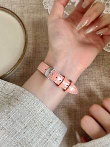 1件女款橢圓羅馬數字休閒優雅石英手錶，適合日常配戴 - 粉色 - 查看 5