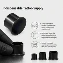 100/200/500/1000pcs Black Tattoo Ink Cup Lids (With Base), Disposable Tattoo Ink Cups, Tattoo Supplies Set - View 5