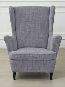 2pcs Stretch Wing Back Chair Slipcover, Casual Wing Armchair Cover With Seat Cushion, Solid Color Single Sofa Cover - Multicolor - View 5