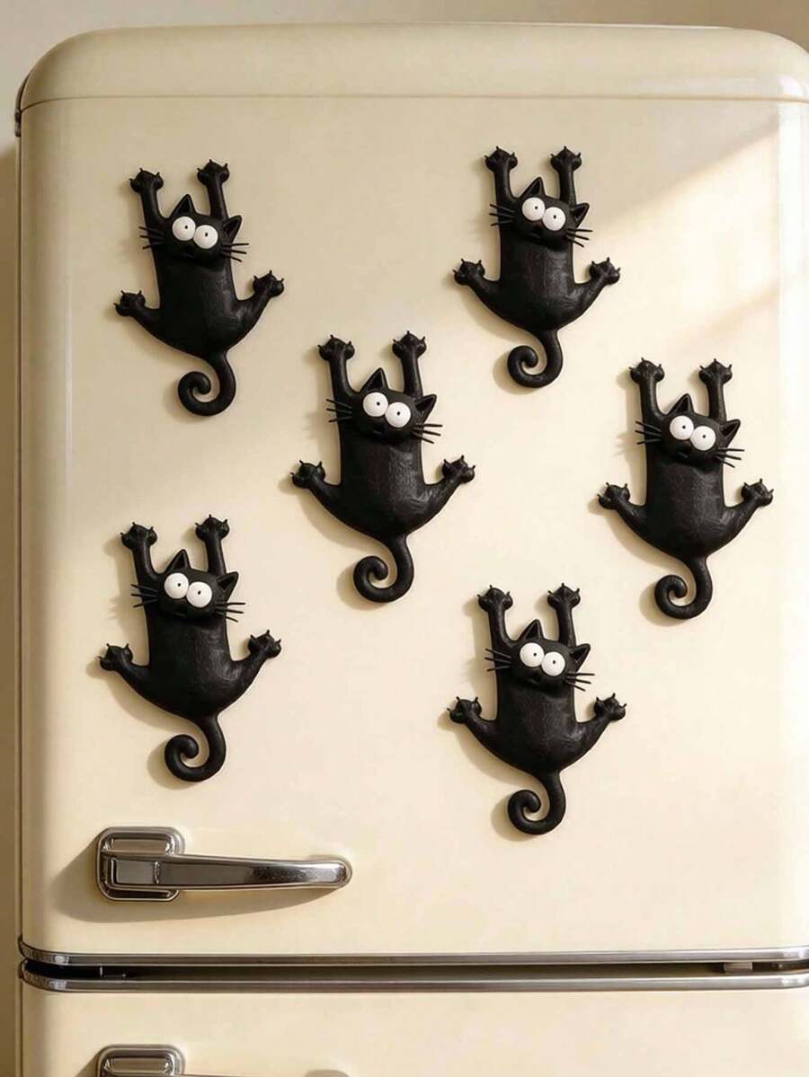 Cute Black Cat Fridge Magnet Home Decor