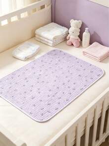 Purple Floral Pattern Waterproof Period Pads (Reusable, Leak-Proof), Waterproof Washable Mattress Protector, Suitable For Women's Menstruation, Urinary Incontinence And Bedwetting, Also Suitable For Adults And Elderly - Multicolor - View 6
