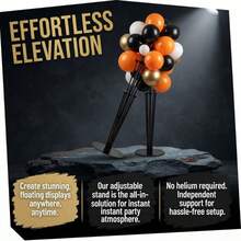 7/14/21pcs Black Balloon Table Stand Set With Round Base, Reusable Balloon Display Rack, Suitable For Tabletop And Floor Decoration, Balloon Decoration Accessories, Sturdy Balloon Column Stand, Suitable For Halloween, Wedding, Birthday Party, Baptism, Summer Events And Celebrations - Multicolor - View 7