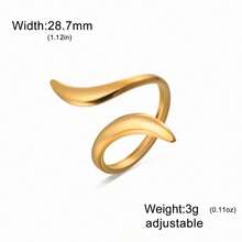 LIKGREAT 1pc Men's Stainless Steel Snake Open Ring, Rap Punk Gothic Style, Reptile Design, Personalized Jewelry, Party Gift - Snake Series - View 14