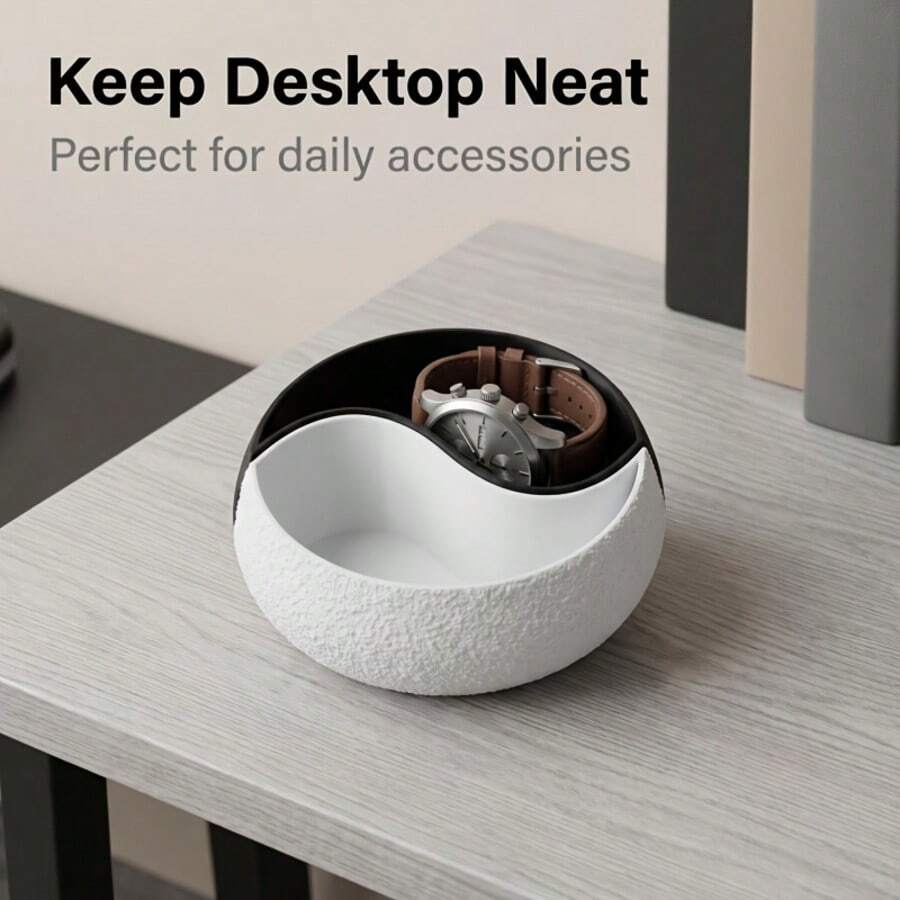 Yin Yang Shaped Detachable Storage Bowl, Ring Earring Watch Key Jewelry Small Item Organizer, Minimalist Desktop Home Decor Ornament, Beautiful And Convenient - Multicolor - View 1