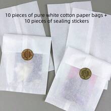 Pure White Cotton Paper Bag, Ice Bread Packaging Bag, Card Packing Material, Small Card, Planner Stickers Packaging Bag, Suitable For Wedding, Birthday, Baking, Soap Packaging, Lipstick, Gift Packaging, Handmade Crafts Packaging - Multiple Styles - View 8