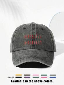 1pc Y2K Ski Hat Unisex Printed PERFECTLYIMPERFECT Washed Baseball Cap Suitable For Daily Outdoor Travel Sun Protection Wear - Baseball Cap - View 23