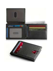 Men's RFID Blocking PU Leather Wallet ID Card Holder Billfold Pocket Wallet, Men's Wallet - Multicolor - View 2