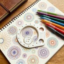 3pcs Drawing Tools, Multi-Functional Gear Drawing Ruler, Just Simple Rotation To Draw Endless Variety Of Patterns And Curved Designs. Creative Tool For Adult Journals And Decorative Paintings - Gear - View 1