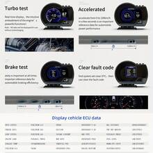 YNF Smart Car HUD Head-Up Display, OBD+GPS Dual Mode, Intelligent Driving Computer With Fault Diagnosis, Auto Light Sensing, KM/MPH Switchable Speedometer, 10 Display Interfaces, Universal For All Vehicles - P6 - View 6