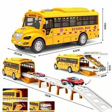 Flexible Track School Bus, A Foldable Educational Toy Car Model That Can Be Unfolded By Pressing, Interactive Toy, Inertia-Driven Without Batteries, Random Accessories, Perfect Colors, Holiday Gift(Random Style And Color Of The Car) - Multicolor - View 1