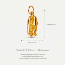 1pc Drip Oil Snack Afternoon Tea Mixed Pendant, Exquisite Cute Style, 14k Gold Plated Copper Material, Suitable For DIY Creative Necklace, Bracelet, Earrings, Bag Chain, Keychain, Waterproof And Sweatproof, Suitable For Daily Casual Wear - Multicolor - View 19