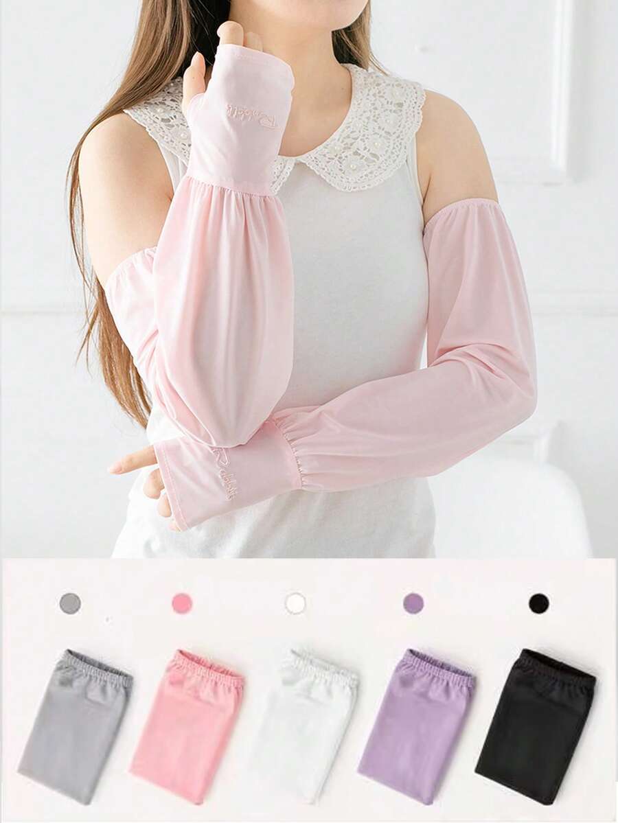 Pelindung Lengan Sutra Es Pelindung UV, Penutup Lengan Pelindung Matahari Musim Panas yang Sejuk dan Bernapas, Pelindung Lengan Elastis Tinggi Longgar Unisex untuk Bersepeda, Mengemudi, Olahraga Luar Ruangan, Warna Polos dengan Logo Acak, Hadiah untuk Pecinta Aktivitas Luar Ruangan - Beraneka warna - View 1