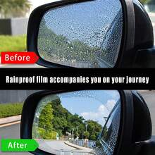2/4pcs Car Rearview Mirror Film, Waterproof Anti-Glare Film, Anti-Fog Nano Coating, Suitable For Car Rearview Mirror And Side Windows - A - View 10