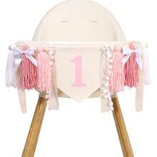 Bohemian Style Pink Theme Birthday Party Decoration Set, First Birthday Pink Lace Bow Tassel Banner, First Birthday Pink Bow Pom Pom Cone Hat, Suitable For Birthday Party - Multiple Styles - View 7