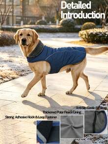 Metglad Quilted Dog Winter Coat, Cold‑Resistant Pet Jacket With Storage Pocket, Reflective Adjustable Cold‑Weather Dog Snow Suit, Indoor & Outdoor Wear For Small, Medium & Large Dogs - Dusty Blue - View 8