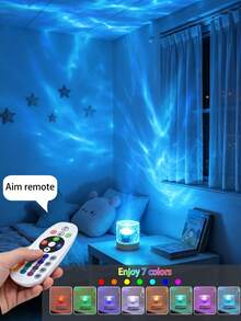 Lampu Pintar Proyeksi Riak Air Aurora Bertenaga USB Versi Terbaru 2026, Efek Cahaya Berwarna-warni Berputar, Lampu Suasana Pengubah Warna Kontrol Sentuh, Lampu Malam Dekorasi Meja Samping Tempat Tidur Kamar Tidur, Ornamen Pencahayaan Romantis Kamar Asrama, Tanpa Baterai, Lampu Suasana Gaya , Hadiah Ulang Tahun, Hadiah Pasangan, Hadiah Natal - Proyektor kendali jarak jauh - View 6