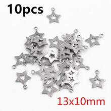 10pcs Stainless Steel Feather Leaf Moon Star Heart Small Charms Pendant For Earrings Necklace Bracelet DIY Jewelry Making Accessories - Stainless Steel Small Pendant - View 30