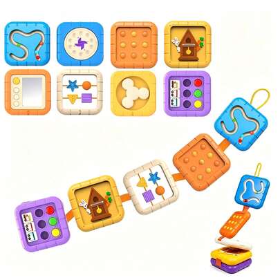 18 Months+ Toddler Busy Board, Airplane Car Travel Toy, Montessori Busy Board Busy Cube, 18 Months+ Boys Girls Toy, Toddler Easter Basket Filler Gift