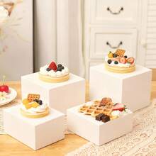 EZIFY 6 White Cube Dessert Stands | 5-Sided Display Trays - Festive Cake Holder For Party/Wedding/Christmas - White - View 10