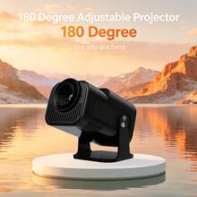 This Mini Ultra HD Projector Is Equipped With Android 11.0 System, Supports Dual-Band Wi-Fi 6 And BT5.2, Has A Brightness Of 233 Lumens, Native Resolution Of 720P, And Supports 4K, 180-Degree Rotation. ° Height Adjustable, Perfect For Camping, Office, Gaming, Home Theater And Other Uses. - Black - View 9