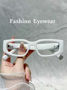 1 Buah Kacamata Dekoratif Bingkai Persegi Kecil Vintage Niche Gaya Y2K Hot Girl Unisex - Clear - View 12