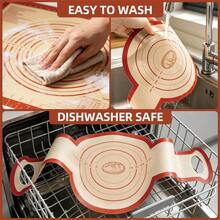 3PCS Silicone Baking Mat, 0.4mm Silicone Dough Mat - 26x16 Inch Extra Large Cookie Bread Rolling Mat, Non-Stick Kitchen Countertop Kneading Board, Thick Reusable Pie Cookie Pizza Fondant Making Mat With Scale, Dutch Oven Round And Oval Sling, Long Handle, Non-Stick Reusable Design, Home Baking Essential Tool, DIY Baking Equipment - View 8