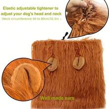 1pc Lion Mane Dog Costume, Adjustable Polyester Pet Wig, Suitable For Medium And Large Dogs, Holiday Christmas Gift Accessory, Dog Outfit | Dog Costume | Fluffy Dog Costume - Multicolor - View 8