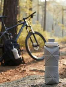 Taza de silicona plegable de gran capacidad portátil, botella de agua retráctil para viajes - Verde - Ver 5