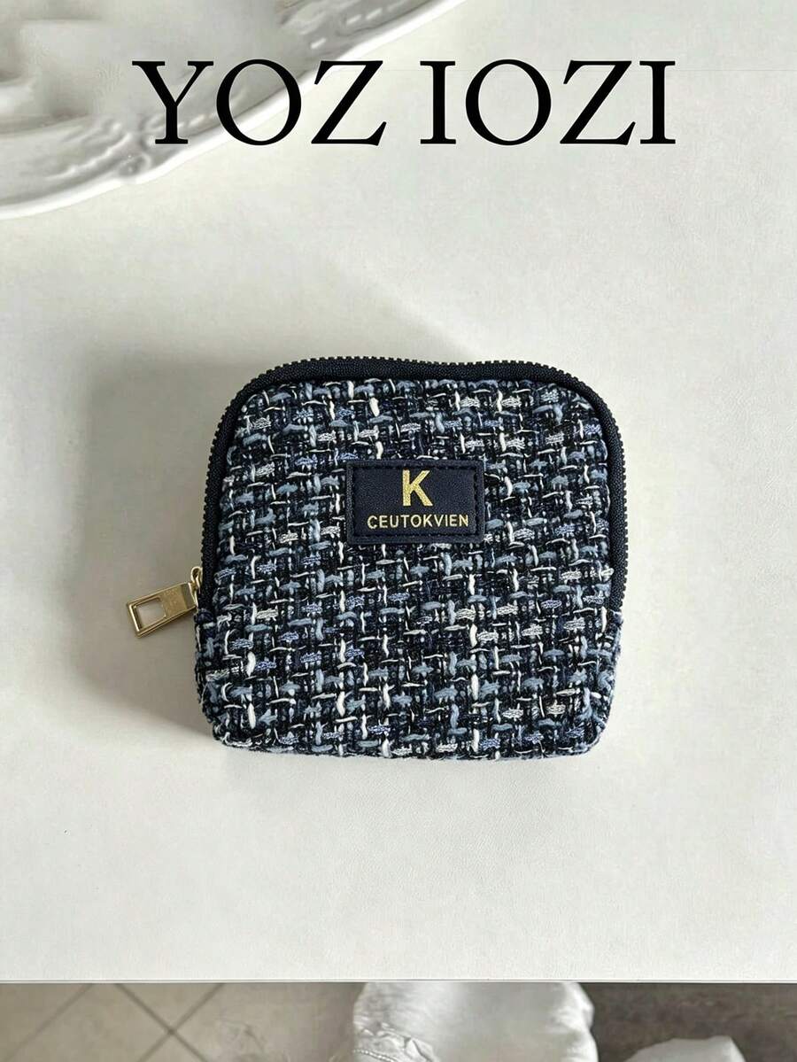 Japanese And Korean Style Niche Design Ins-Inspired Aesthetic Storage Bag, Handheld Small Bag, Women's Student Jewelry Pouch, Portable Bracelet Storage Bag, Clutch - Royal Blue - View 1