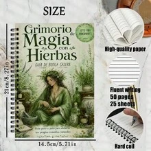 An Aesthetic Herbal Magic Book - Spiral Notebook -A5 Contains 25 Sheets (50 Pages) Of Lined Paper, Suitable For Daily Planners, Gifts, Office & Study Use - Rectangle - View 8