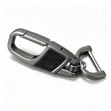 1pc Luxury Alloy Keychain With Leather Strap, Scratch-Resistant And Durable Zinc Alloy Key Ring, 360° Rotatable, Fade-Resistant Rotating Key - 1pc - View 5