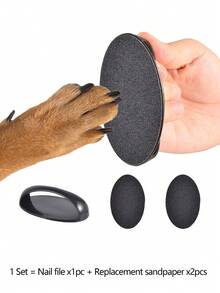 Pet Nail File, Handheld Dog Nail File Board, Large Dog Nail File Quiet Grinding Tool, Includes 2 Sandpaper Sheets, For Pet Nail Care, Home Use Detachable Claw Grinder Nail Scraper, Replaceable Abrasive - A - View 7