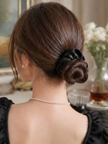 2/4pcs Minimalist Fashion Premium Satin Scrunchies Set For Women Hair Styling - Multicolor - View 3