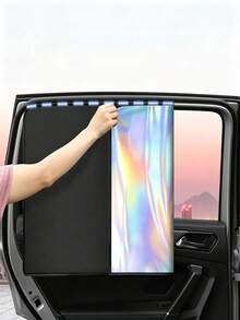 New Magnetic Car Sunshade, Blackout Curtain, Mesh Screen, Panel-Style Side Window Shade, Magnetic Adsorption, Foldable, Universal For Sedan, SUV, Business Car - Sunshade Fabric - View 6
