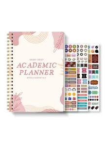 Trees 1pc 2027 Monthly Planner, A5 Minimalist Monthly Planner Notebook, Includes Calendar Grid, Notes And To-Do List, Suitable For Home, Work And School Use, Efficiency Management Manual, Women's Office Stationery Desktop Accessory - Multicolor - View 7