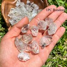 1pc Random Natural Herkimer Quartz Crystal - Hexagonal Prism Skeleton Crystal With Rainbow Color Change, Polished Spiritual Stone For Jewelry Making, Home Decor, Bohemian Style Crystal Pendant, Unisex - Multicolor - View 14