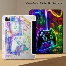 遊戲控制器圖案彩繪效果平板保護殼附支架，相容 Honor 8/9/10/X8/X8A/X9/X8Pro/X9Pro、MatePad SE 11"/MatePad 11"/11.5"、MatePad Pro、Apple 10th/11th Gen 2025 (A16)、Galaxy Tab A7/A9 及其他熱門機型 - 款式23 - 查看 6