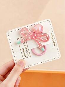 10/5/2pcs/1pc Girls Pearl Polka Dot Transparent Jelly Color Bow Hair Ties Hair Accessories Minimalist Fashion High-End Round Bead Ponytail Elastic Bands High Elasticity No Hair Damage Hair Accessories Suitable For National Day Student Gifts Daily Hair Styling - Multicolor - View 15