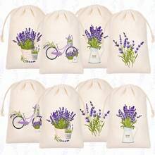 CARRIECUR 12/24Pcs Lavender Canvas Drawstring Bags, 4 Assorted Rustic Farmhouse Designs Sachet Pouches With Drawstring, Cream Reusable Gift Sacks For Lavender Sachets, Birthday,Wedding Favors, Aromatherapy, Jewelry & Home Fragrance Supplies - View 1