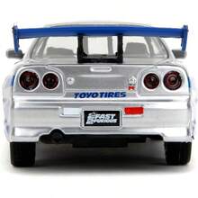 Jada Toys Fast & Furious Brian's Nis-San Skyline GT-R BNR34 Die-Cast Model Car 1:32 Scale, Opening Doors Performance Vehicle Replica, Official Movie Licensed JDM Collectible For Car Enthusiasts, Racing Fans And Scale Model Collectors - Multicolor - View 6