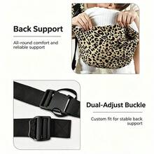 Adjustable Baby Carrier With Buckle, Upgraded Toddler Carrier, Ergonomic Design, Comfortable Baby Wrap, Easy To Carry For Travel, Suitable For 10-45 Lbs, Leopard Print - Multicolor - View 5