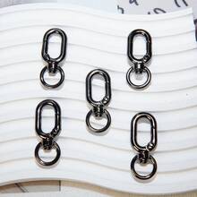 5pcs-Multicolor Painted Zinc Alloy Rotating 8-Shaped Spring Clasp, 360° Rotatable Keychain Connector Hook, DIY Handmade Jewelry Making Accessories, Suitable For Bags, Phone Chains, Keychains, Hanging Decorations And Pendant Crafts - Figure 8 Spring Hook - View 14