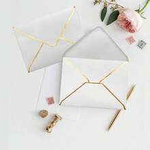50/100Pcs VIP Membership Envelope Set, Suitable For Wedding Season Invitations, Including Membership Card, Invitation Card, Greeting Card, ID Card Envelope, Small Mini Hot Stamping VIP Envelope, Applicable For Wedding, Thanksgiving,Love Letters - A - View 2