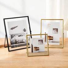 1pc Metal Gold Picture Frame, Acrylic Transparent Surface, Modern Minimalist Style Decorative Frame, Suitable For Home Living Room And Bedroom, Home Decor - A - View 2