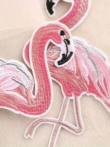Pink Flamingo Embroidery Patch Clothing Jeans Decorative Cartoon Cute Knitted Stereo Cloth Clothing Luggage Accessories Patch Decorative DIY Material Embroidery Embroidery Label - Flamingo - View 4