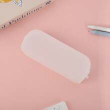 Tempat Pensil Silikon Bertekstur Glitter Persegi Panjang Warna Solid Kreatif untuk Pelajar, Kapasitas Besar, Penyimpanan Alat Tulis Kantor & Sekolah - Beraneka warna - View 7