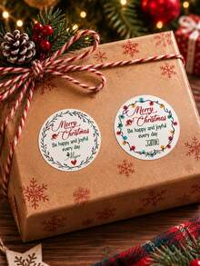 Stiker Natal Kustom, Label Hadiah Liburan yang Dipersonalisasi, Stiker Label Nama Bulat Meriah untuk Hadiah & Dekorasi Pesta, Label Nama Natal yang Disesuaikan, Stiker Bulat, Stiker Kustom, Stiker Natal yang Dapat Disesuaikan untuk Keluarga, Teman & Kemasan Liburan - Gaya A - View 5