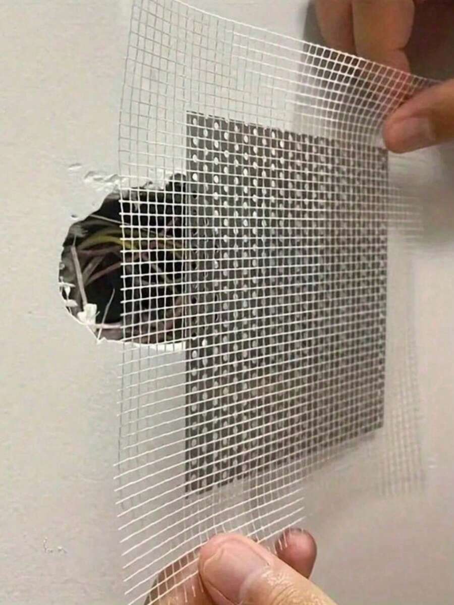 10/5/1pc Drywall Repair Aluminum Alloy Wall Patch, Fiber Mesh Covered Galvanized Sheet, Metal Patch With Extended Self-Adhesive Mesh For Drywall Hole Repair - A - View 1